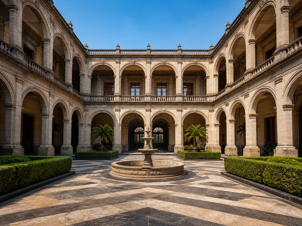 The arcaded central patio at the heart of the Alc&aacute;zar